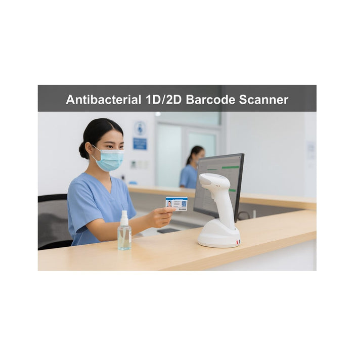 Antibacterial 1D/2D Barcode Scanner with Cradle Charging and Autosense